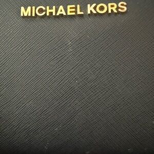 Michael Kors Navy and Gold Textured Wallet